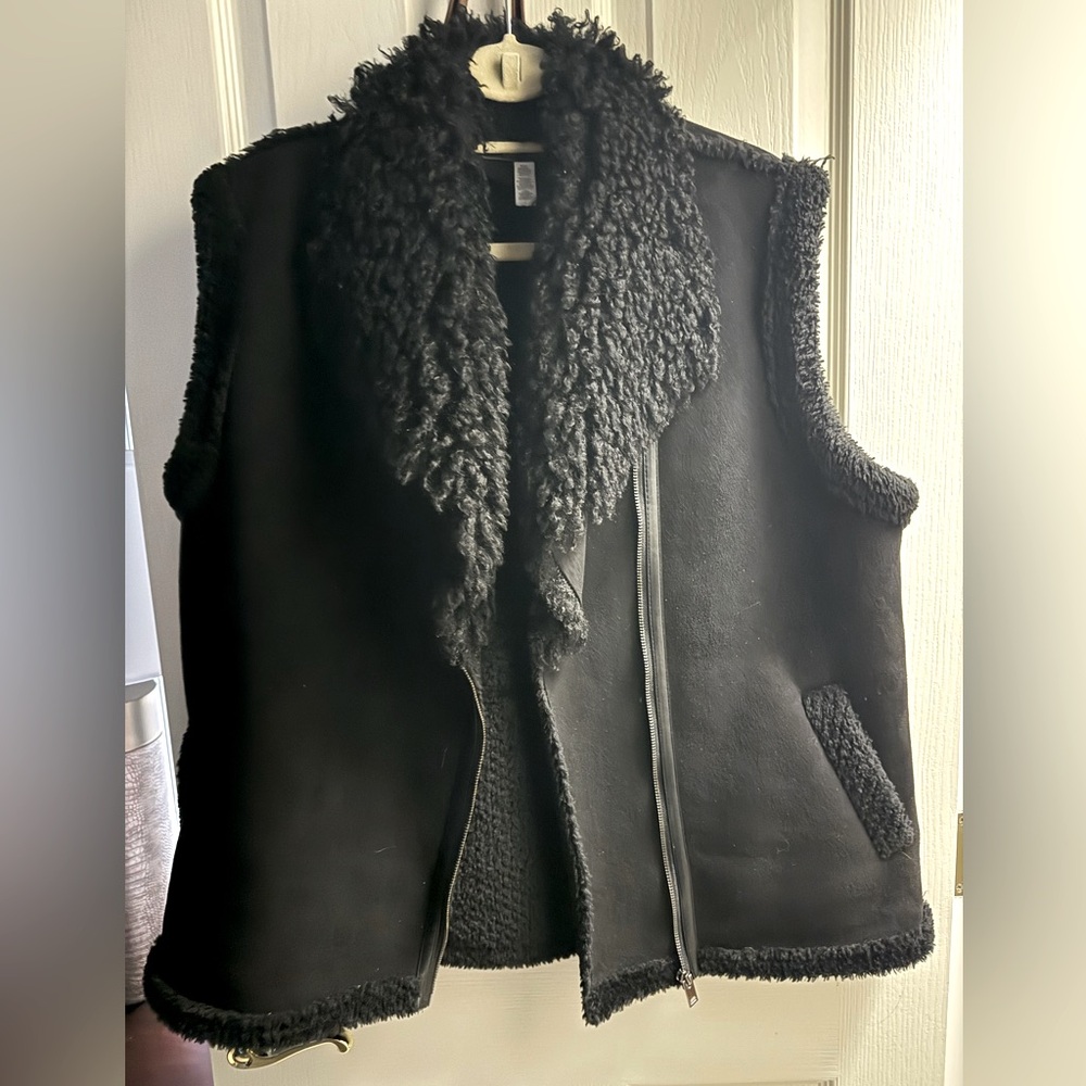 Faux shearling vest